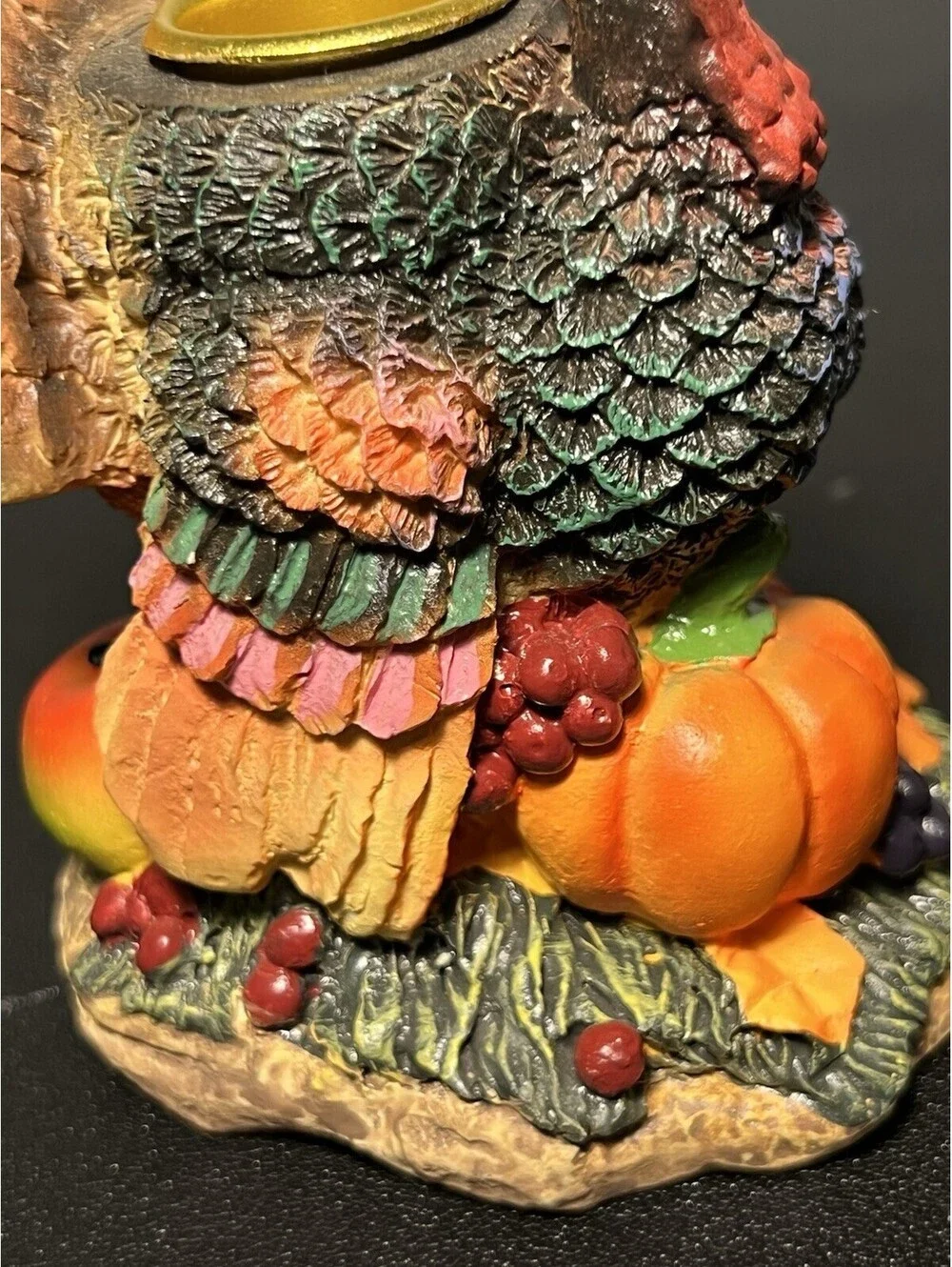 Vintage 1990s Set Of 2 Turkey Harvest Tealight Candle Holders Resin, 3.5x4.25”
